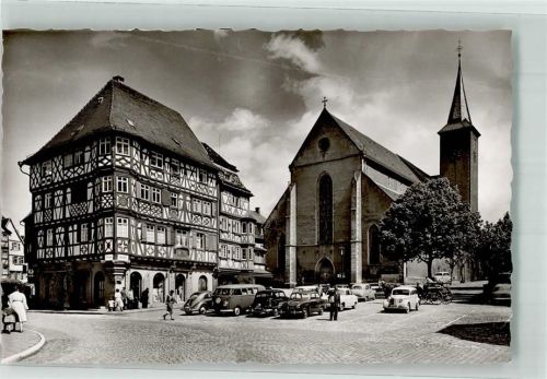 Mosbach Kirche VW Käfer Auto Fachwerkhaus