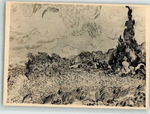 Getreidefeld mit Zypressen v. 1889 AK Van Gogh, V.