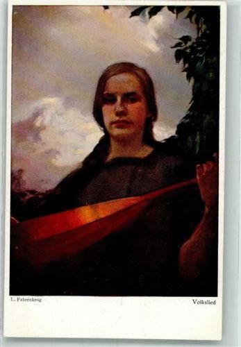 Volkslied Frau Verlag Hermann A. Wiechmann No. 536 Fahrenkrog, L. Künstlerkarte