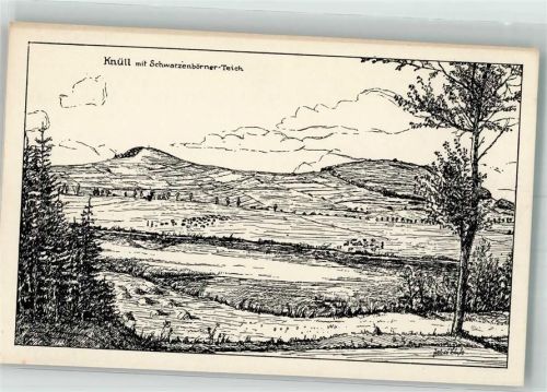 Schwarzenborn sign. Schulz, Julius Knüll mit Schwarzenborner Teich