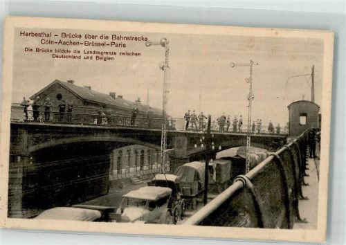 Herbesthal Brücke Oldtimer Soldaten Bahnhof WK I Stempel P.K.
