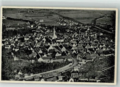 Friedberg 1939 Fliegeraufnahme des Ortes mit der St. Jakob Kirche Fotograf Sturm