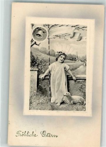 1913 Ostern Heilige Kind Glocke Schaf Verlag V.K. Vienne 4041