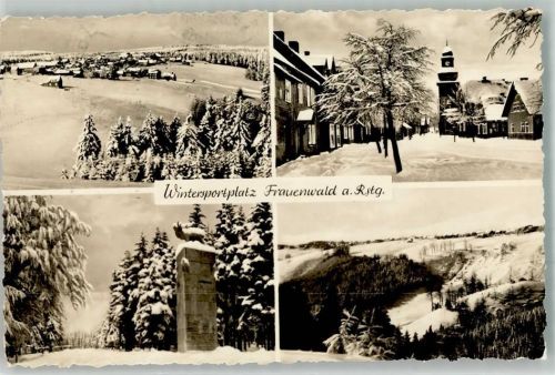 Frauenwald 1959 Winter Denkmal Hirsch Kirche