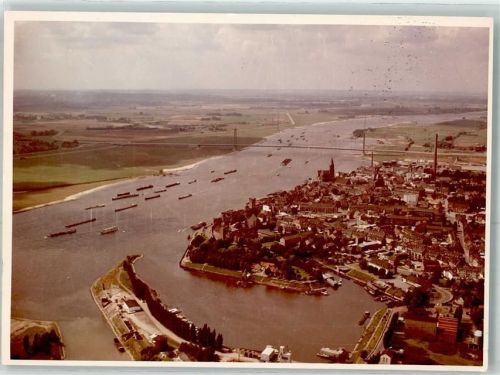 Emmerich Brücke Hafen Ort handschriftlich Foto Original aus Archiv eines Ansichtskartenverlags