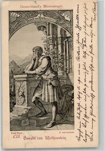 1900 Oswald von Wolkenstein sign. von Luttich E. Künstlerkarte