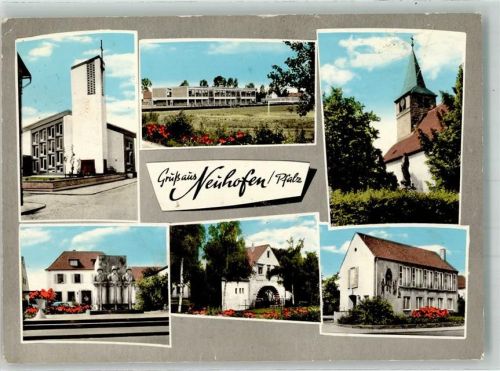 67141 W6708 Neuhofen , Pfalz - Wassermühle Kirche Kriegerdenkmal
