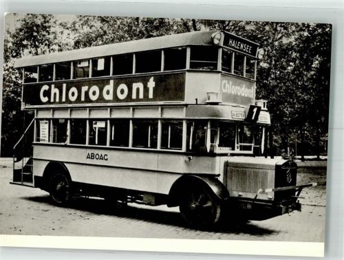 Halensee Omnibus Doppeldeck BVG Werbung Chlorodont Repro