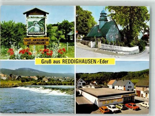 35116 W3559 Reddighausen - Wegweiser Geschäft EDEKA Auto