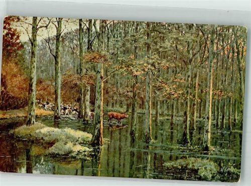 Fontainebleau sign. Tavernier P Wald von Fontainebleau Hirsch Pointer S.P.A. 1012