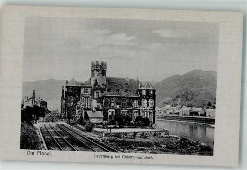 56299 W5401 Kobern-Gondorf - Die Leyenburg an der Mosel vor dem Straßendurchbruch