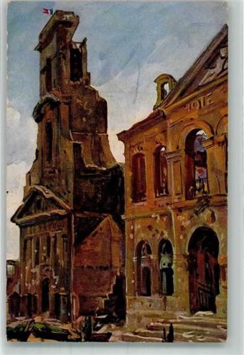Longwy Kirche Rathaus zerstört