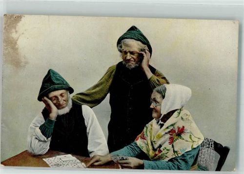 1909 Kartenlegen Frau