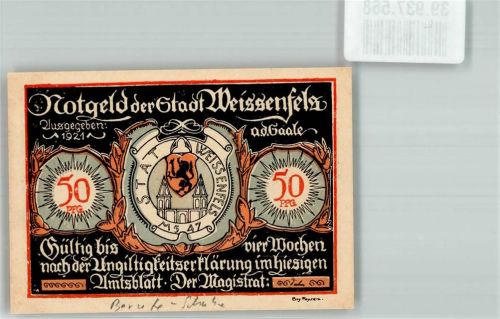Weißenfels 1921 50 Pfennig Schuh- Fabrik