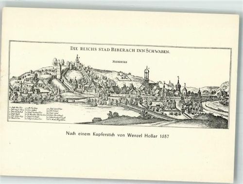 Biberach sign. Hollar, Wenzel AK nach Kupferstich 1657