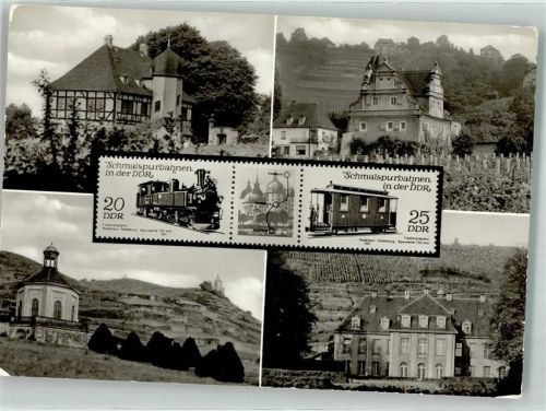 Radebeul 1983 Eisenbahn Schmalspurbahn Schloss Hoflößnitz Bennoschlösschen Wackerbarth