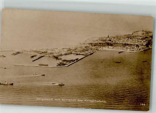 Helgoland Fliegeraufnahme der Insel mit dem Kriegshafen