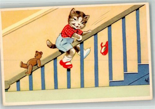 Katzen vermenschlicht Teddybär Colorprint B 167
