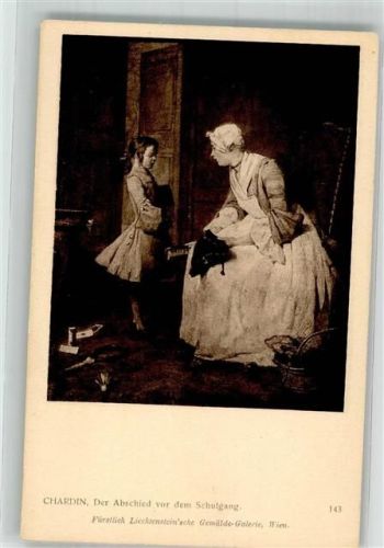 Wien sign. Chardin Mutter verabschiedet ihren Sohn zum Schulgang Fürstlichen Sammlungen des Hauses Liechtenstein