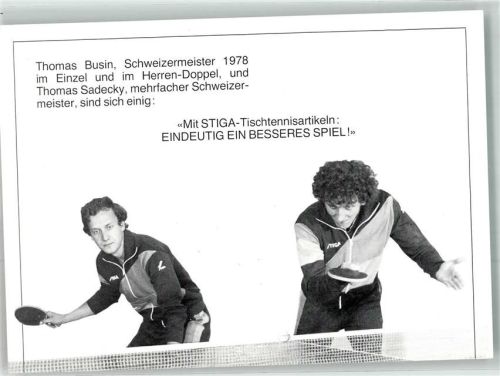 Thomas Busin u. Thomas Sadecky Herren-Doppel Stiga Tischtennisartikel