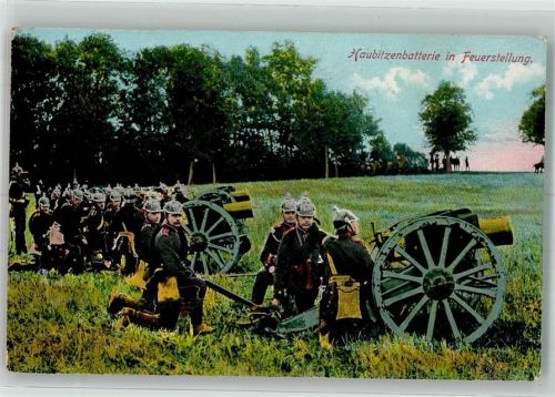 1914 Haubitzenbatterie in Feuerstellung WK I