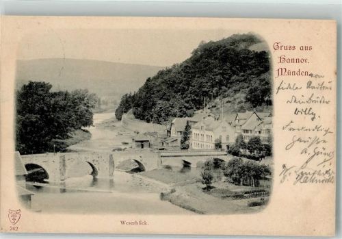 Hann. Münden 1899 Weserblick