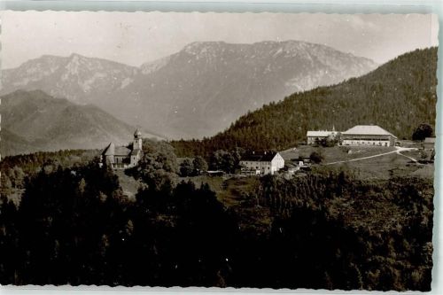 Maria Eck mit Wallfahrtskirche Maria Eck und Franziskanerkloster Foto Original aus Archiv eines Ansichtskartenverlags Ort handschriftlich