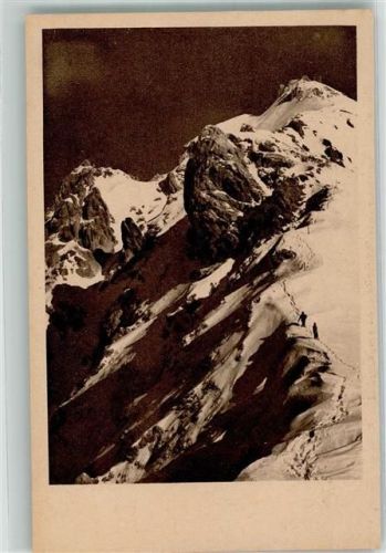 Zugspitze Westgrat des Berges Fotograf Johannes Nr. 1196 Hüttenstempel Münchner Haus