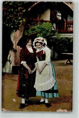 1915 Frauen im Elsässischen und Lothringer Trachtenkleid Feldpost WK I Straßburg