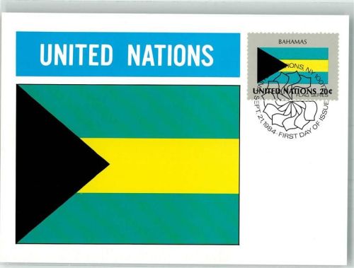 Nassau 1984 Wappen Flaggen der Nationen Briefmarke Bildseite