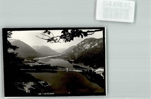 Fall mit Faller-Klamm-Brücke am Sylvensteinsee Foto Original aus Archiv eines Ansichtskartenverlags Ort handschriftlich