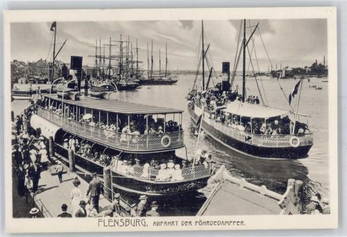 Flensburg Abfahrt der Föhrdedampfer