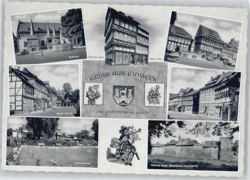 Einbeck Rathaus, Marktplatz, Neuer Markt, Badeanstalt, Stadtmauer