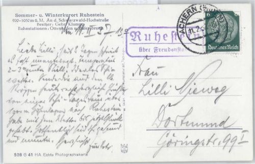 Ruhestein Landpoststempel