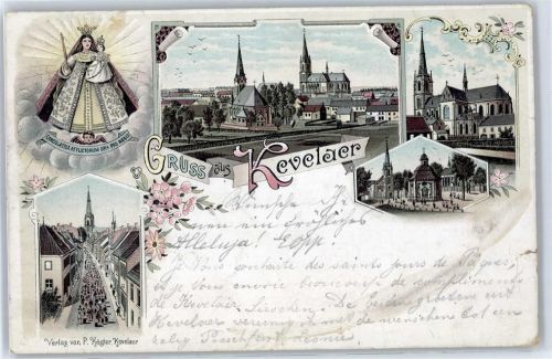 Kevelaer Ortsansicht, Gnadenkapelle mit Kerzenkapelle und Basilika, Wallfahrtsort