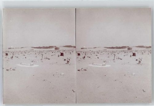 Biskra Stereofoto, Arabischer Wüstenfriedhof in der Oase Touggourt