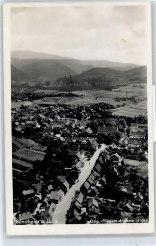 Bündheim Fliegeraufnahme, Ortsansicht, Kirche