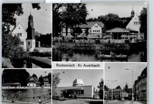 Rodewisch Schloßinsel, Schwimmbad, Schulsternwarte Fliegerkosmonaut Sigmund Jähn, Karl-Marx-Platz
