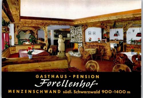 Menzenschwand Innenansicht Gasthaus Pension Forellenhof