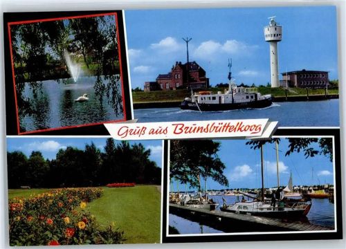 25541 W2212 Brunsbüttelkoog - Schiff, Hafen, Parkpartie