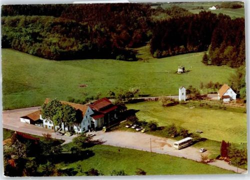 64689 W6149 Tromm - Fliegeraufnahme, Gasthaus, Pension Zur schönen Aussicht