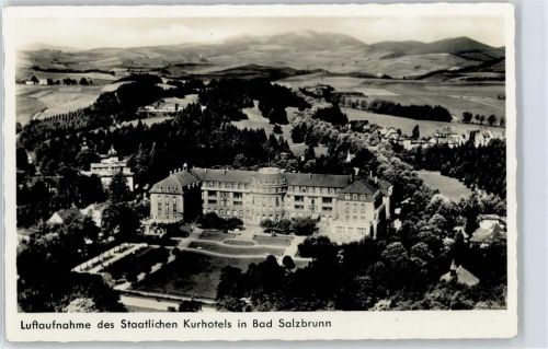 Bad Salzbrunn Luftaufnahme, Kurhotel, um 1935, Schlesien