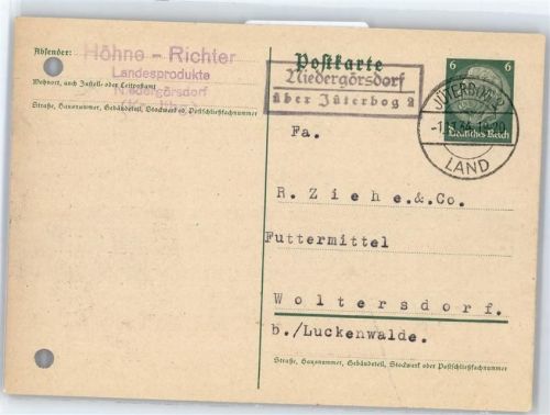 Jüterbog Landpoststempel Niedergörsdorf
