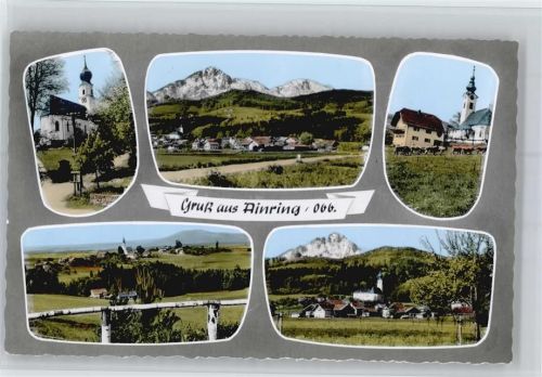 Ainring Kirche, Ortsansicht mit Staufen und Zwiesel
