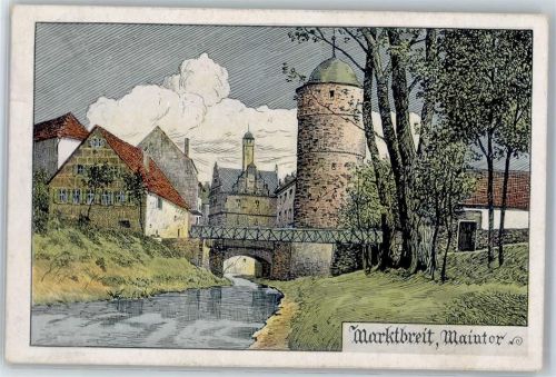 Marktbreit Maintor, Brücke, Künstlerkarte
