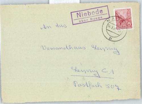 14641 O1550 Nauen , Havelland - Landpoststempel Niebede
