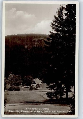 Kipsdorf Pension, Gaststätte Putzmühle, Pöbeltal