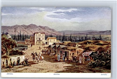 Jericho - Künstler -Karte, unsigniert, Ortsansicht
