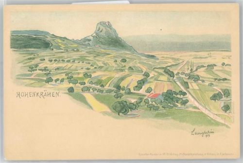 88471 W7958 Laupheim Lithographie / Künstlerkarte Hohenkrähen