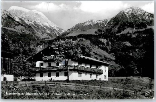 83471 W8240 Königssee b Berchtesgaden - Pension Schusterlehen mit Hohem Brett und Jenner